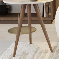 Conjunto 2 Mesas Retrô Natália - Pés Palito Lateral Apoio Mdf Mdp Off White - J3 Móveis - 3