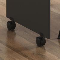 Mesa Escrivaninha 2 Gavetas Módulo 1 Office Alessa Lukaliam Móveis Amêndoa - Chumbo Amêndoa - Chumbo - 3