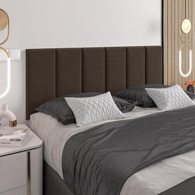 Cabeceira Almofadada Grazy - 140cm Suspensa Suede Mdf Marrom - Movelove Marrom