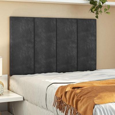 Cabeceira Almofadada 90 Cm Grazy - Suspensa Suede Mdf Preto - Movelove