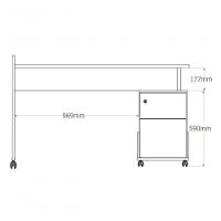 Mesa Escrivaninha 2 Gavetas Módulo 1 Office Alessa Lukaliam Móveis Jequitiba Jequitiba