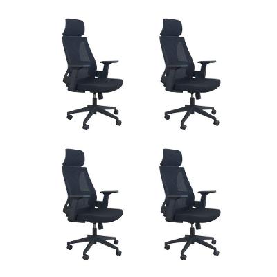 Kit 4 Cadeiras Presidente Oficial Comfort Elite