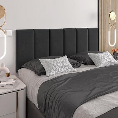 Cabeceira Almofadada Julia 160 Cm - Suspensa Suede Mdf Preto- Movelove Preto