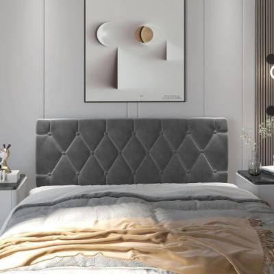 Cabeceira Almofadada Paris 90 Cm - Suspensa Suede Mdf Cinza - Movelove
