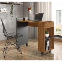 Escrivaninha Para Computador Office Com Nicho Alessa M2 Amêndoa Com Chumbo - Lukaliam Móveis - 2