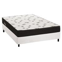 Cama Box Casal: Colchão Espuma Ortobom D45 Light + Base CRC Courano White(138x188) - 1