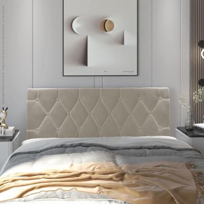 Cabeceira Almofadada Paris 90 Cm - Suspensa Suede Mdf Pérola - Movelove