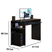 Mesa Para Computador Jm Xp - Mdp 1 Porta E 1 Gaveta Preto-vermelho - J3 Móveis - 3