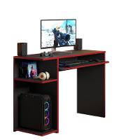 Mesa Para Computador Jm Xp - Mdp 1 Porta E 1 Gaveta Preto-vermelho - J3 Móveis - 4