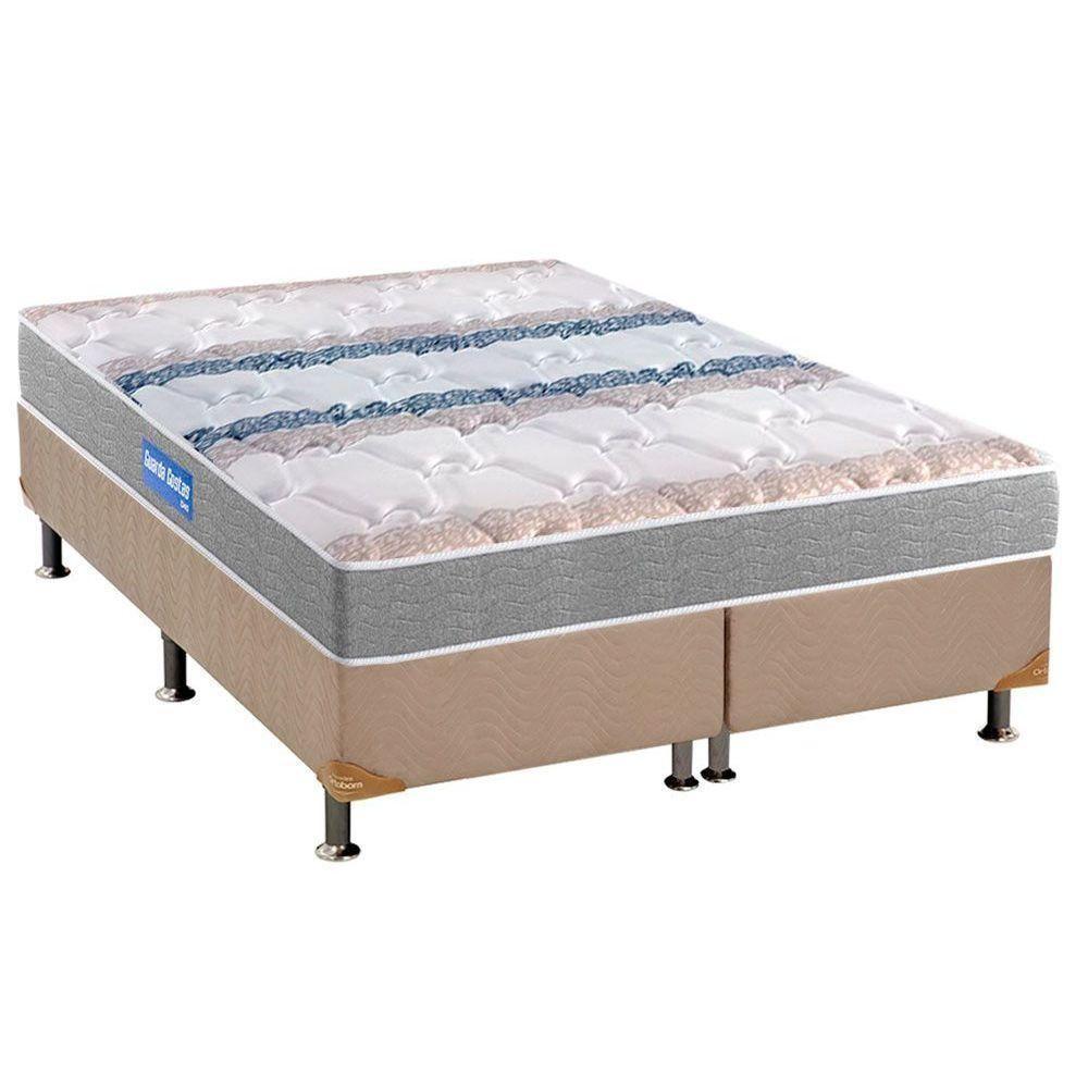 Cama Box King: Colchão Espuma D45 Probel Guarda Costas + Base CRC Suede Clean(193x203) - 1