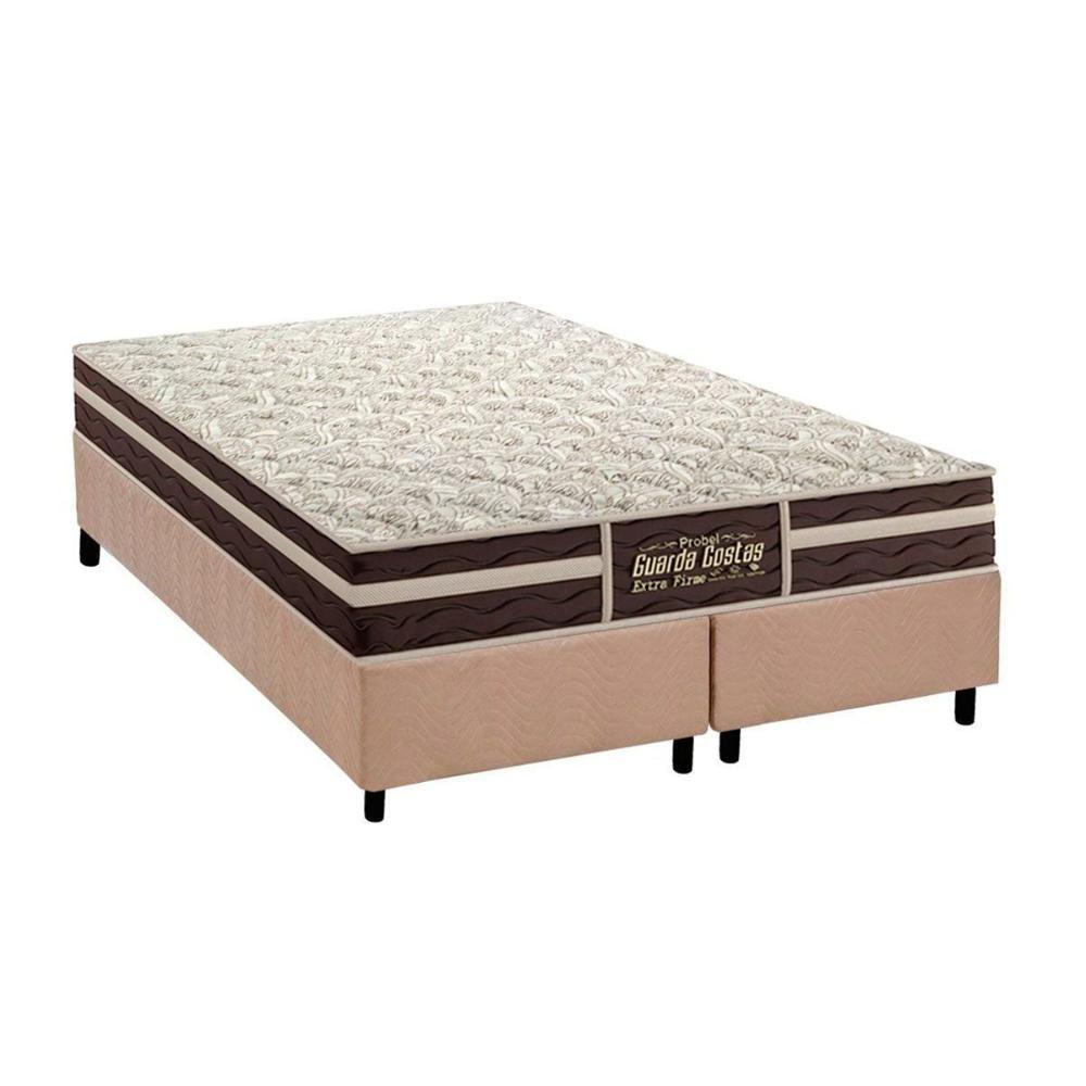 Cama Box King: Colchão Ortopédico Probel Guarda Costas Extra Firme + Base CRC Suede Clean(193x203) - 1