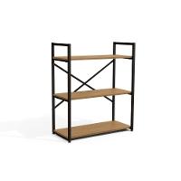 Estante para Sala Industrial Baixa LI007 c/ 3 Prateleiras Freijo/Preto - Kappesberg - 1