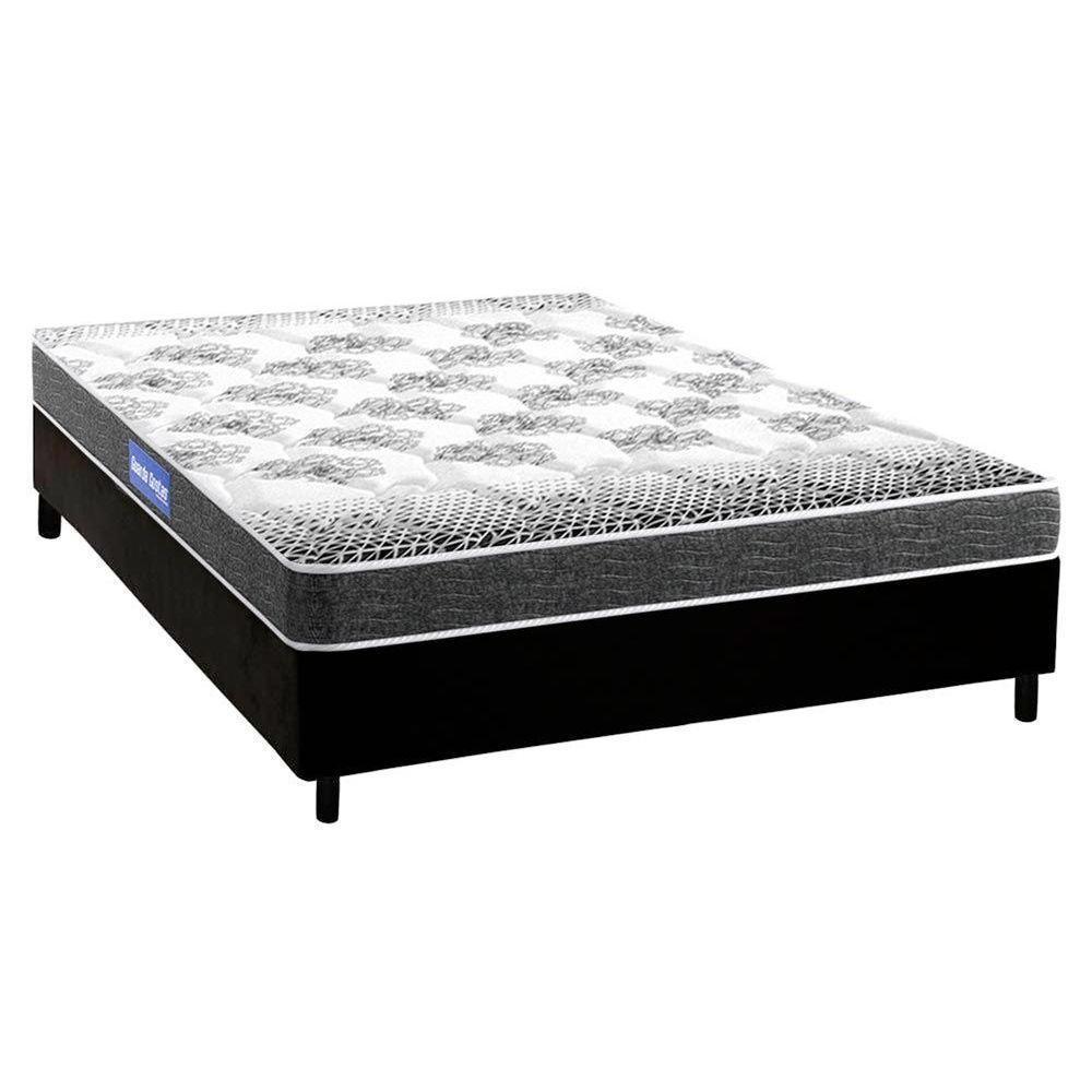 Cama Box Casal: Colchão Espuma Probel Guarda Costas Resistente + Base CRC Courano Black(138x188) - 1
