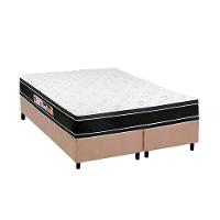 Cama Box King: Colchão Espuma D33 Castor Black e White Double Face + Base CRC Suede Clean(193x203) - 1