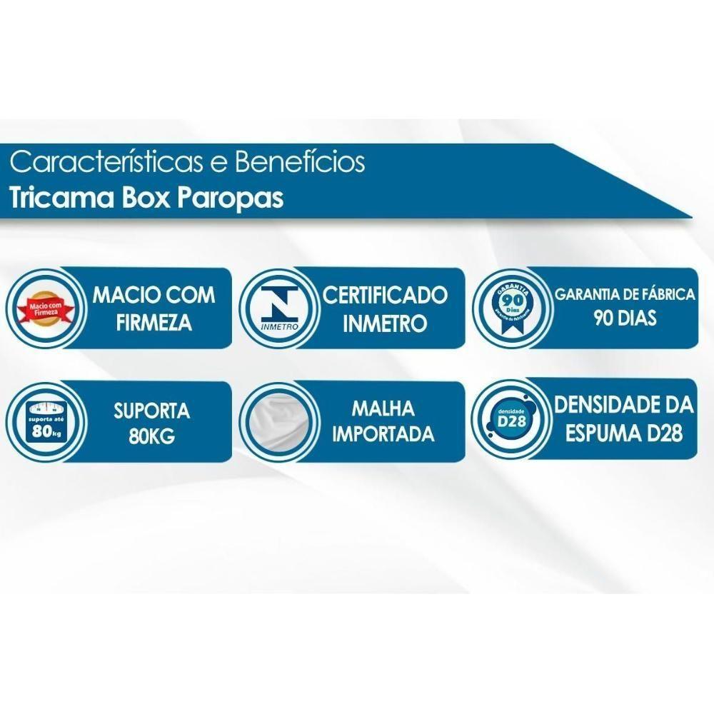 Cama Box Base C/2 Auxiliares Solteiro Universal Rústico Bordado Black (88x188x32) - Paropas - 3