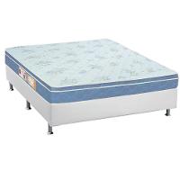 Cama Box Casal: Colchão Espuma Castor D45 Sleep Max + Base CRC Courano White(138x188) - 1