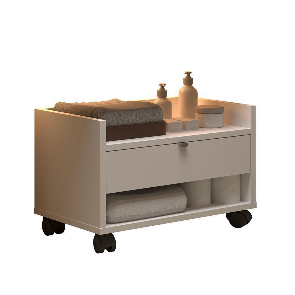 Gabinete Para Banheiro Prisma - Mdp Gaveta E Nicho Branco - J3 Móveis - 1