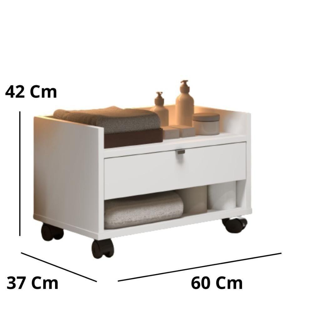 Gabinete Para Banheiro Prisma - Mdp Gaveta E Nicho Branco - J3 Móveis - 5