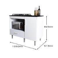 Vr Balcão Cooktop 1,05m Branco Branco - 3