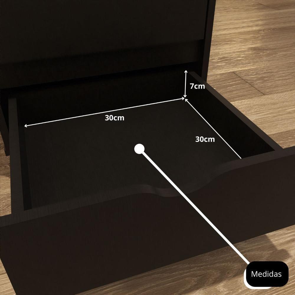 Gaveteiro Multiuso 4 Gavetas Com Rodizios Preto Preto - 6