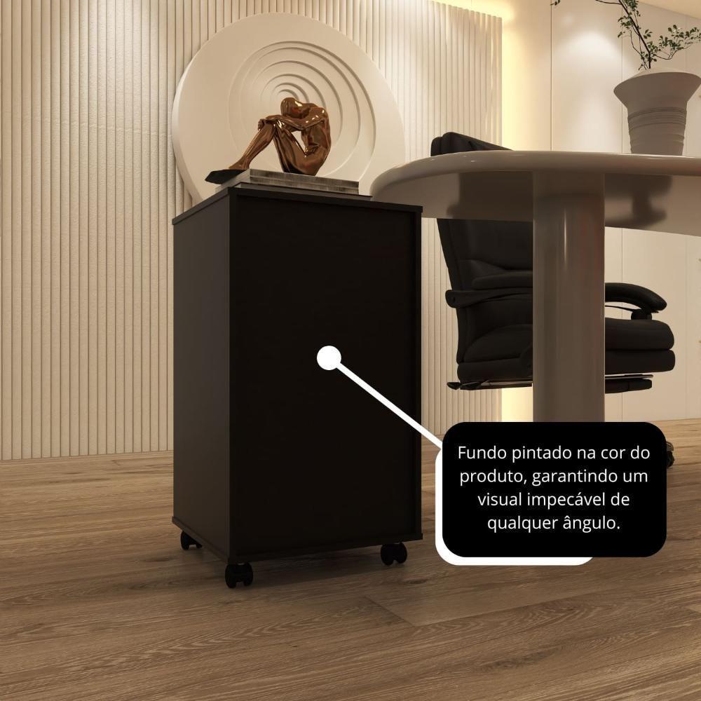 Gaveteiro Multiuso 4 Gavetas Com Rodizios Preto Preto - 7