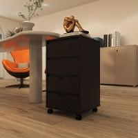 Gaveteiro Multiuso 4 Gavetas Com Rodizios Preto Preto - 1