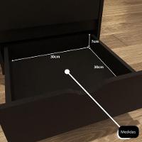 Gaveteiro Multiuso 4 Gavetas Com Rodizios Preto Preto - 6