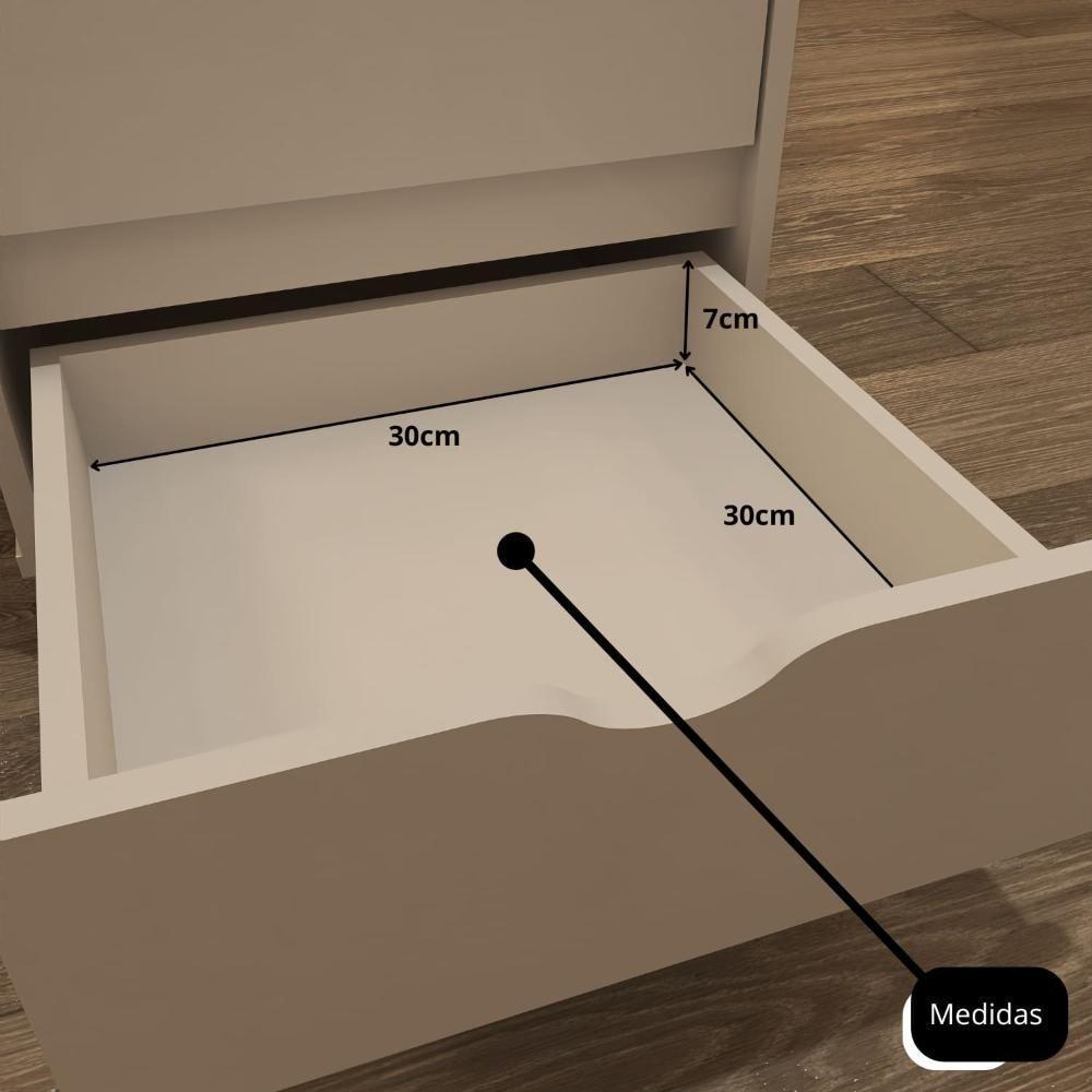 Gaveteiro Multiuso 4 Gavetas Com Rodizios Branco Branco - 5