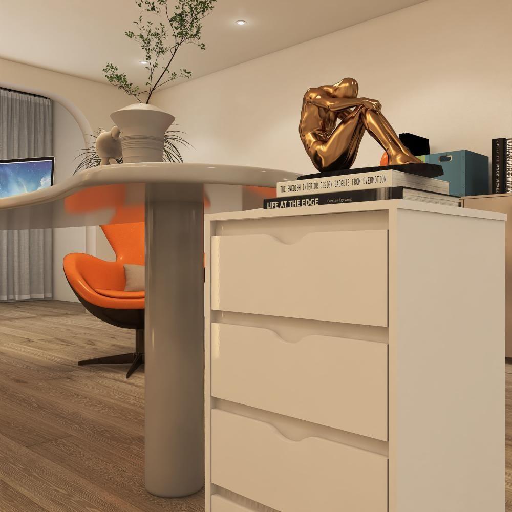 Gaveteiro Multiuso 4 Gavetas Com Rodizios Branco Branco - 9