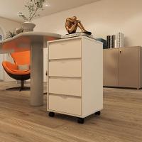 Gaveteiro Multiuso 4 Gavetas Com Rodizios Branco Branco - 1