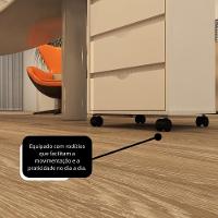 Gaveteiro Multiuso 4 Gavetas Com Rodizios Branco Branco - 6