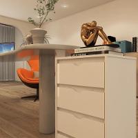 Gaveteiro Multiuso 4 Gavetas Com Rodizios Branco Branco - 9