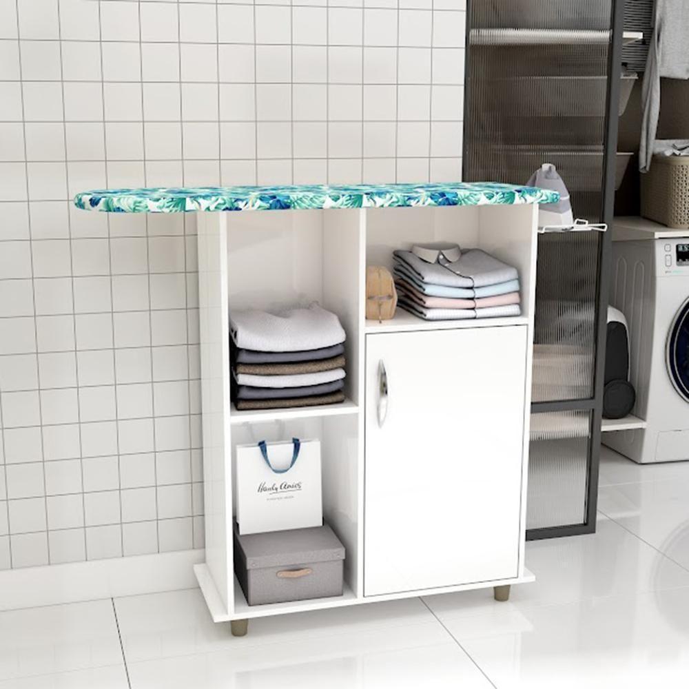 Tabua Organizadora De Passar Mdp Miami Com Nicho 1 Porta Branco - 2