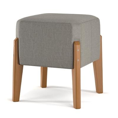 Puff Banqueta Ana Luxo Barato Sala Escritório-quarto - Cinza