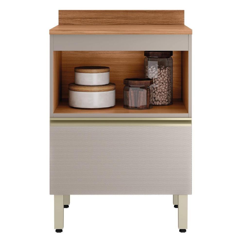 Balcão De Cozinha Proença 60cm 1 Porta E 1 Gaveta Nogueira Touch-nude Prime Tx Com Tampo Mdf - Demartêz - 2