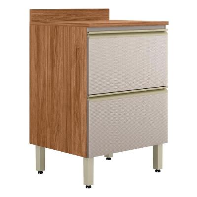 Balcão De Cozinha Proença 60cm 1 Porta E 1 Gaveta Nogueira Touch-nude Prime Tx Com Tampo Mdf - Demartêz