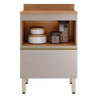 Balcão De Cozinha Proença 60cm 1 Porta E 1 Gaveta Nogueira Touch-nude Prime Tx Com Tampo Mdf - Demartêz - 2