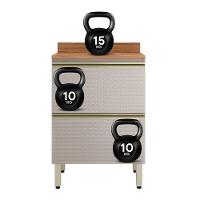 Balcão De Cozinha Proença 60cm 1 Porta E 1 Gaveta Nogueira Touch-nude Prime Tx Com Tampo Mdf - Demartêz - 6