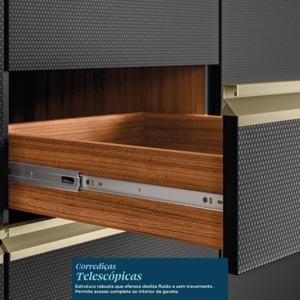 Balcão De Cozinha Proença 60cm 1 Porta E 1 Gaveta Nogueira Touch-carbono Prime Tx Com Tampo Mdf - 4