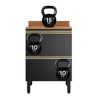 Balcão De Cozinha Proença 60cm 1 Porta E 1 Gaveta Nogueira Touch-carbono Prime Tx Com Tampo Mdf - 6