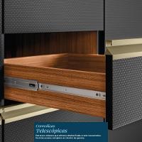 Balcão De Cozinha Proença 80cm 1 Porta E 1 Gaveta Nogueira Touch-carbono Prime Tx Com Tampo Mdf - Demartêz