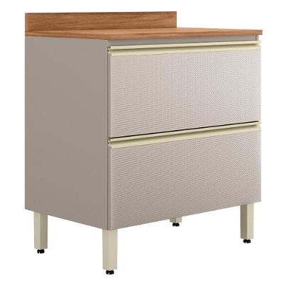 Balcão De Cozinha Proença 80cm 1 Porta E 1 Gaveta Nogueira Touch-nude Prime Tx Com Tampo Mdf - Demartêz