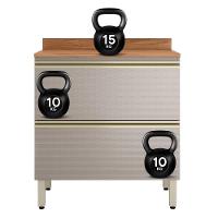 Balcão De Cozinha Proença 80cm 1 Porta E 1 Gaveta Nogueira Touch-nude Prime Tx Com Tampo Mdf - Demartêz - 6