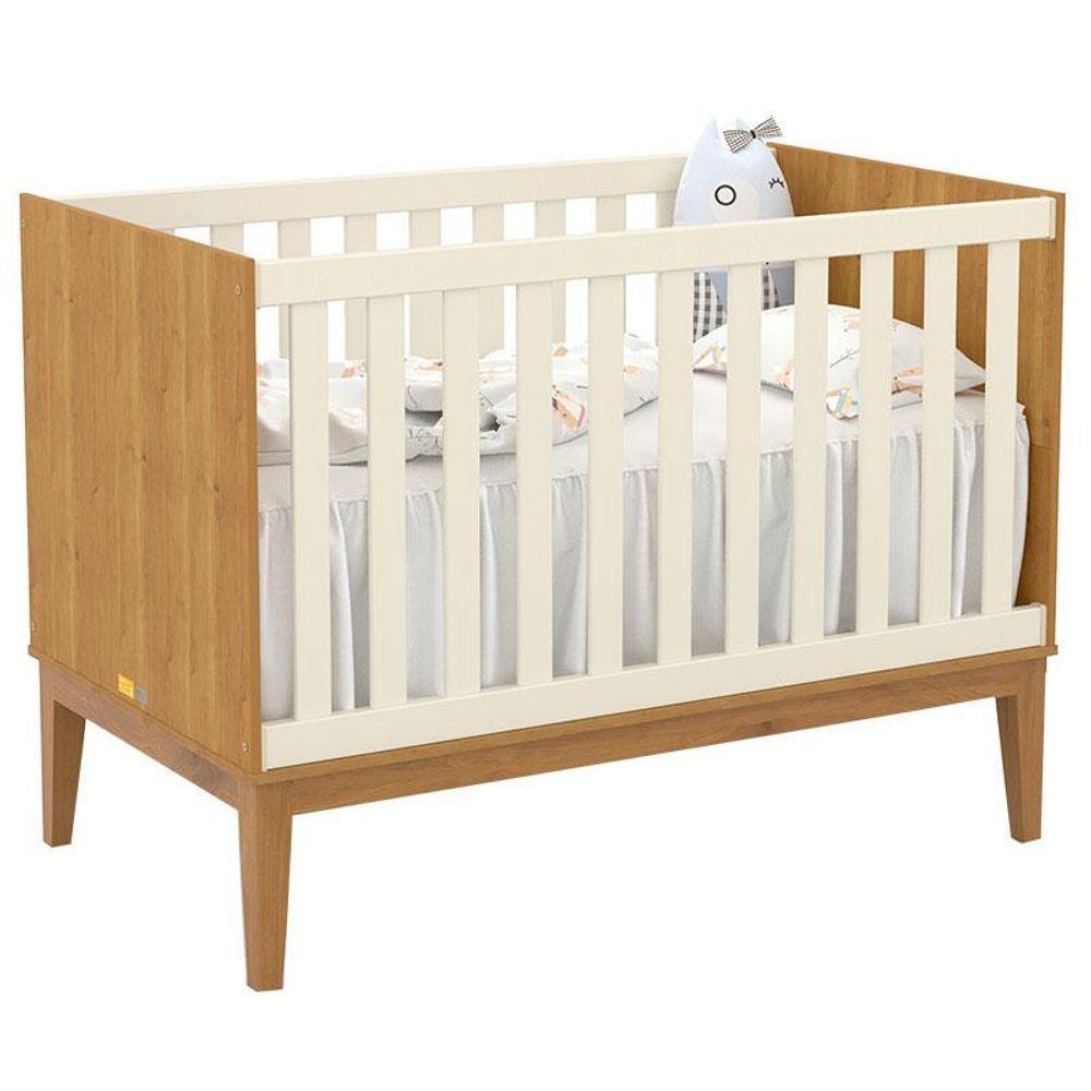 Berço Americano E Guarda Roupa Unique 3 Portas Freijó Off White Eco Wood Com Colchão Gazin - Matic - 5