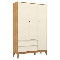 Berço Americano E Guarda Roupa Unique 3 Portas Freijó Off White Eco Wood Com Colchão Gazin - Matic - 3