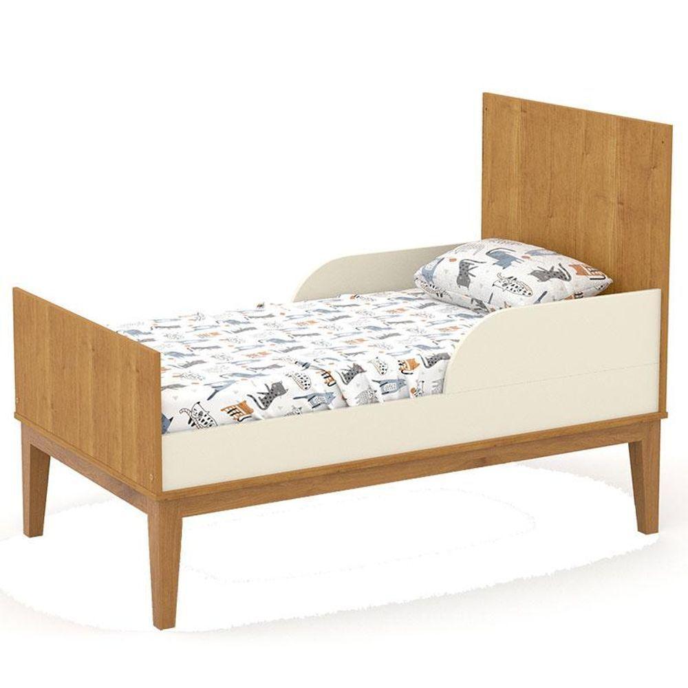 Berço Americano E Guarda Roupa Unique 3 Portas Freijó Off White Eco Wood Com Colchão Ortobom - 5