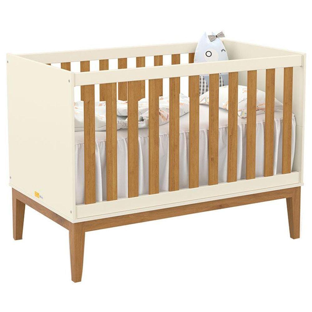 Berço Americano E Guarda Roupa Unique 3 Portas Off White Freijó Eco Wood Com Colchão Ortobom - 6