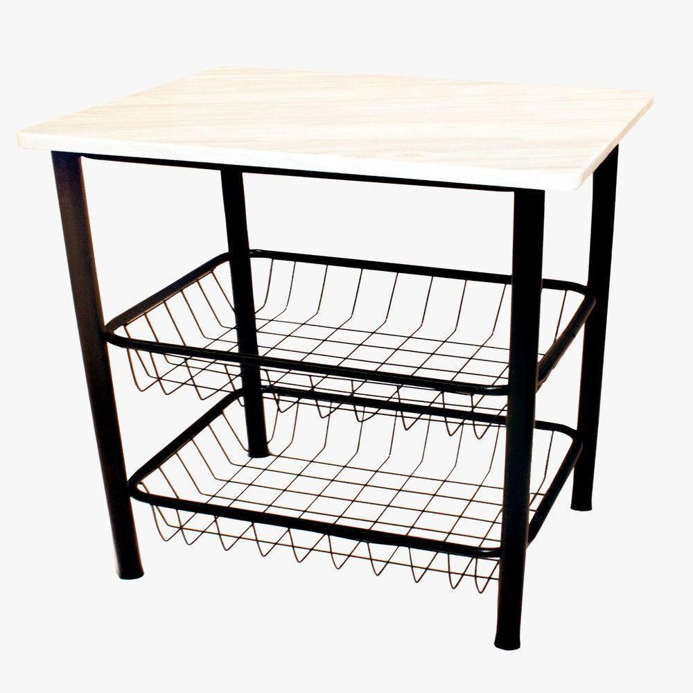 Mesa Para Microondas 55 Cm Com 2 Cestos Moura Preto - 1