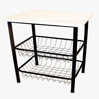 Mesa Para Microondas 55 Cm Com 2 Cestos Moura Preto