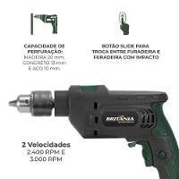 Furadeira Britânia BFUE04 Função impacto 850W 220V - 3